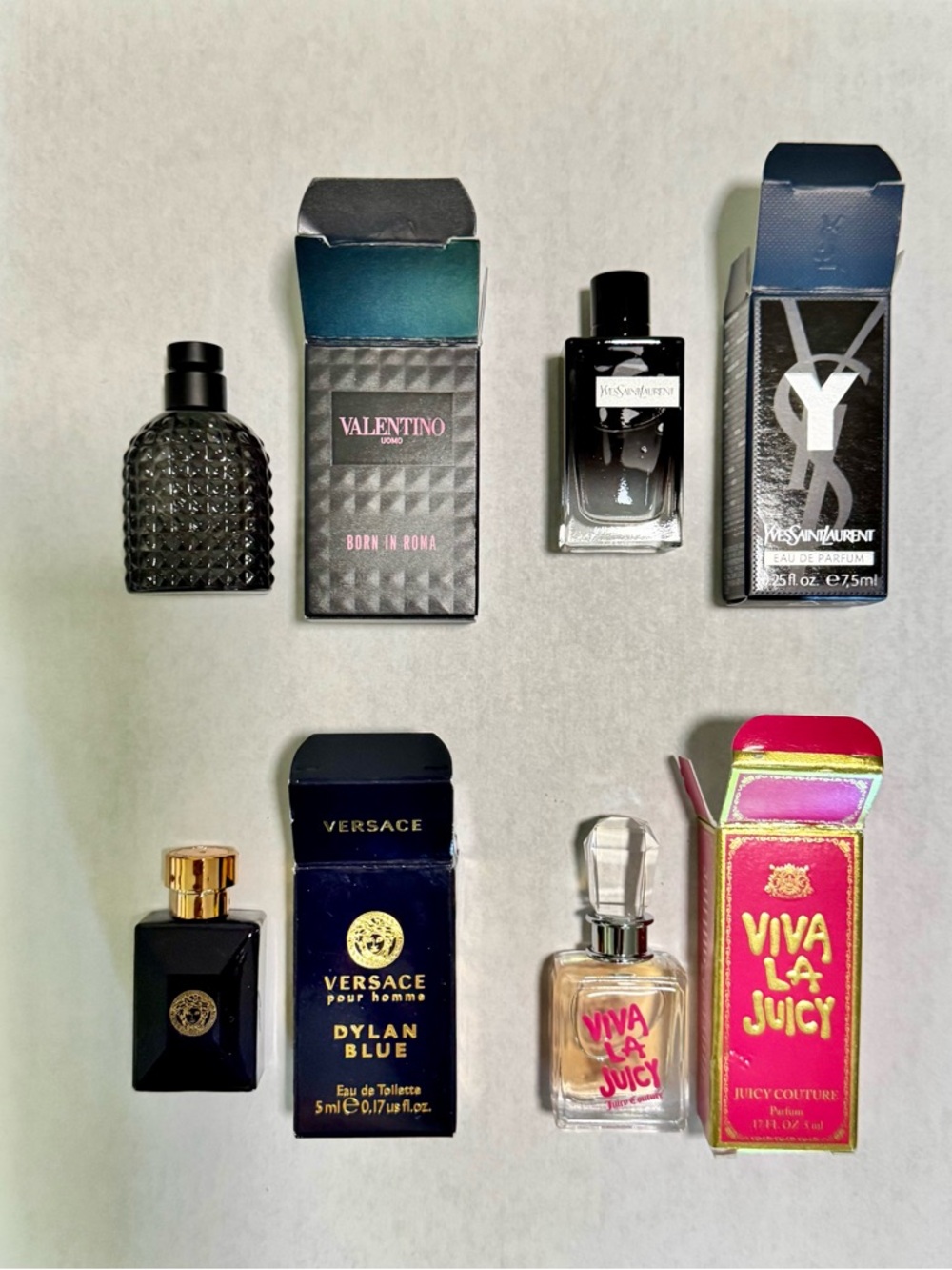 4 small perfume bundle! Versace, Juicy Couture, Valentino, Yves Saint Laurent